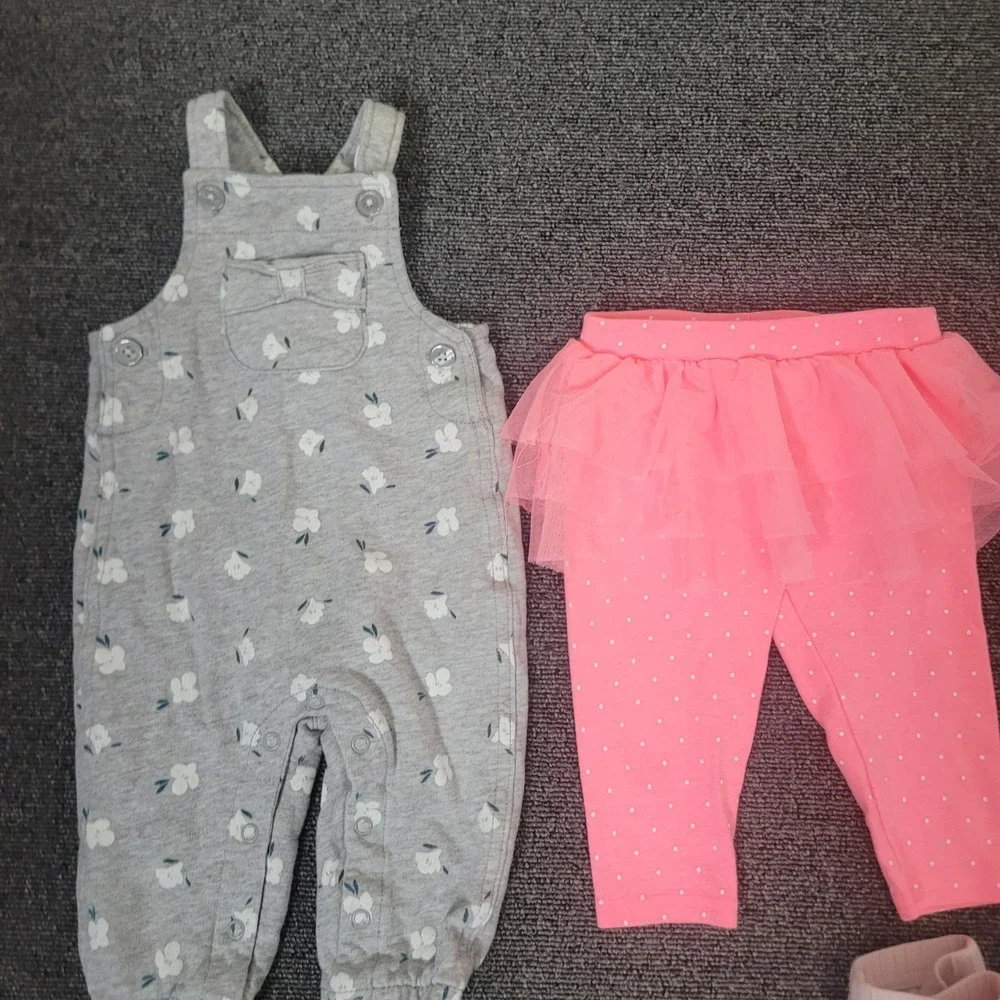 Mixed Brands Lot of 7 Size 6 Months Bottoms Leggings Overalls Baby Girl Tutu
